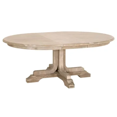 Torrey 60" Round Extension Dining Table Natural Gray Acacia