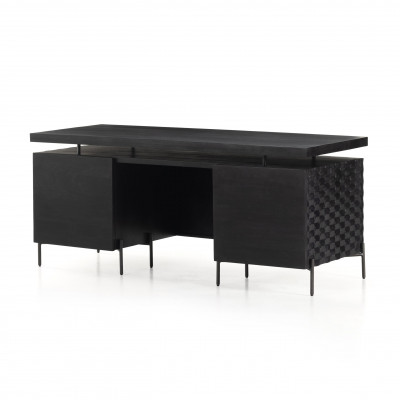 Rafael Desk Carved Black Wash