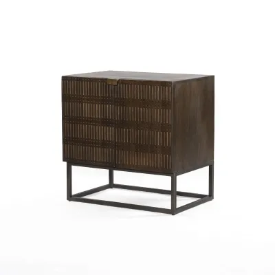 Kelby Cabinet Nightstand Gunmetal