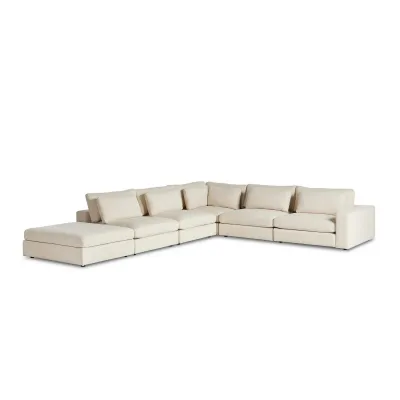 Bloor 5 Pc Sectional Right Arm Facing with Ottoman Clairmont Sand