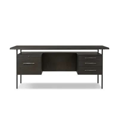 Lauren Desk Charcoal Oak Resawn Veneer Charcoal Oak Veneer