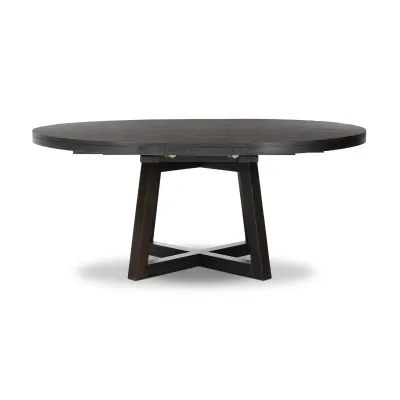 Eberwin Round Ext Dining Table Dark Carbon