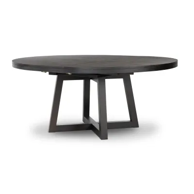 Eberwin Round Ext Dining Table Dark Carbon