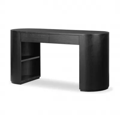 Pilar Desk Brushed Ebony Oak Veneer