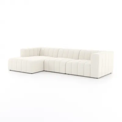 Langham Channeled 3Pc Sectional Left Chaise Fayette Cloud