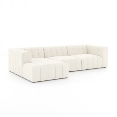 Langham Channeled 3Pc Sectional Left Chaise Fayette Cloud