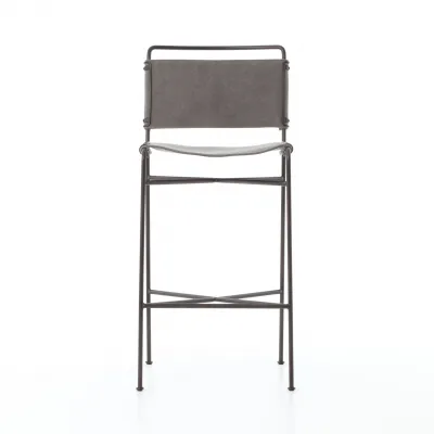 Wharton Stonewash Grey Bar Stool