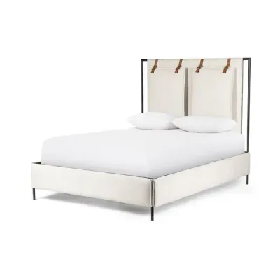 Leigh Upholstered Bed Hockney Ivory King