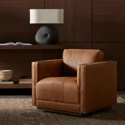 Kiera Swivel Chair Palermo Cognac