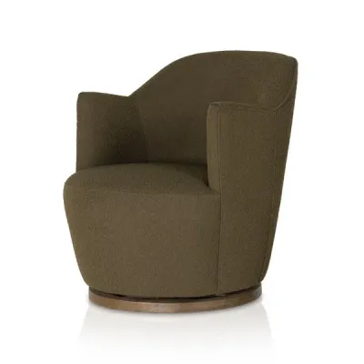 Aurora Swivel Chair Fiqa Boucle Olive