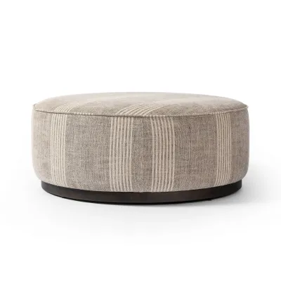 Sinclair Large Round Ottoman Manchester Flint