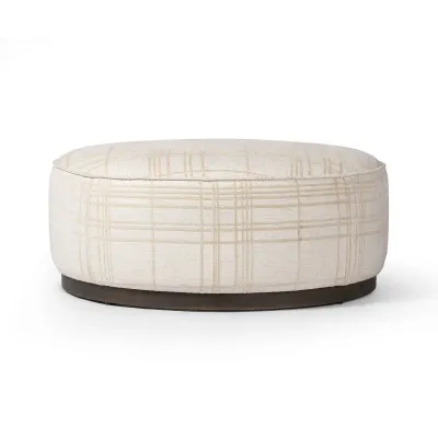 Sinclair Large Round Ottoman Sheffield Ivory