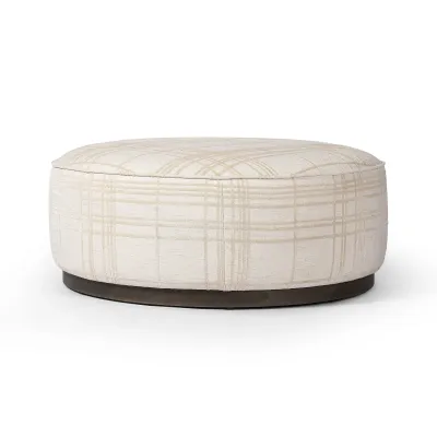 Sinclair Large Round Ottoman Sheffield Ivory