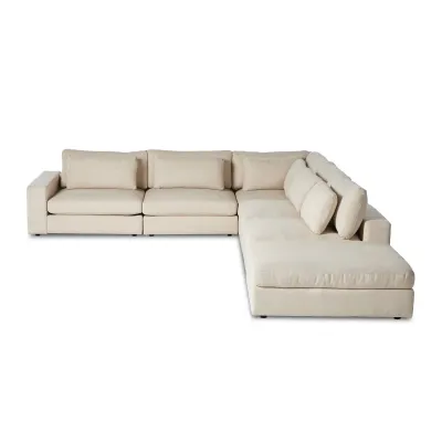 Bloor 5 Pc Sectional Left Arm Facing with Ottoman Clairmont Sand