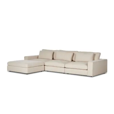 Bloor 3 Pc Sectional with Ottoman Clairmont Sand