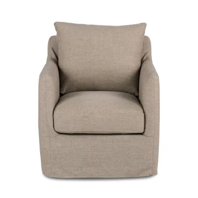 Banks Slipcover Swivel Chair Alcala Taupe