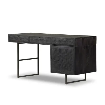 Carmel Desk Black Cane