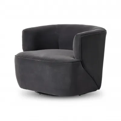 Mila Swivel Chair Henry Charcoal