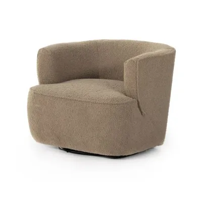 Mila Swivel Chair Sheepskin Camel