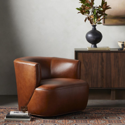 Mila Swivel Chair Riviera Cognac