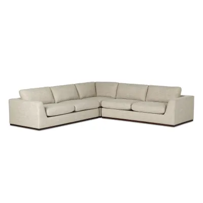 Colt 3-Piece Sectional Canton Dove Without Ottoman