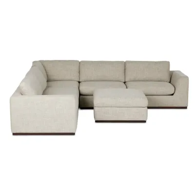 Colt 3-Piece Sectional Canton Dove With Ottoman