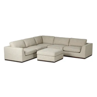 Colt 3-Piece Sectional Canton Dove With Ottoman