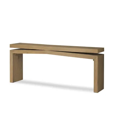 Matthes Oak Console Table Worn Oak Veneer