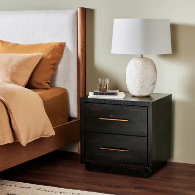 Suki Nightstand Burnished Black