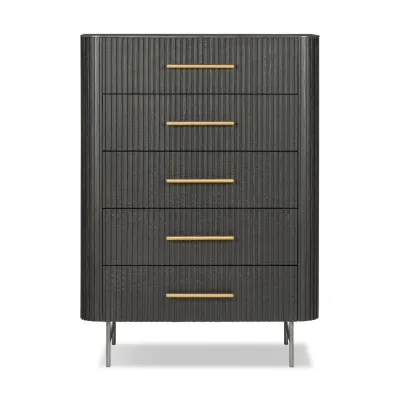 Fletcher 5-Drawer Dresser Distressed Black