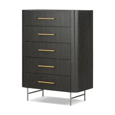 Fletcher 5-Drawer Dresser Distressed Black