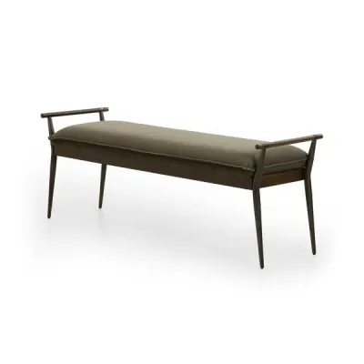 Charlotte Bench Modern Velvet Loden