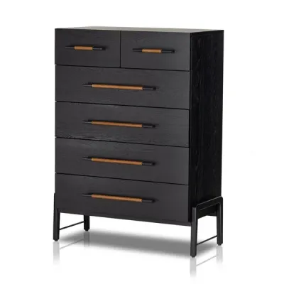 Rosedale 6 Drawer Tall Dresser Ebony Oak