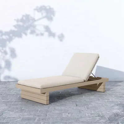 Leroy Outdoor Chaise Brown/Faye Sand