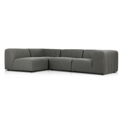 Gwen Outdoor 4-Piece Sectional Hayes Charcoal