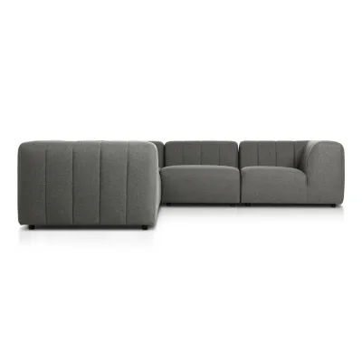 Gwen Outdoor 5-Piece Sectional Hayes Charcoal