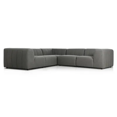 Gwen Outdoor 5-Piece Sectional Hayes Charcoal