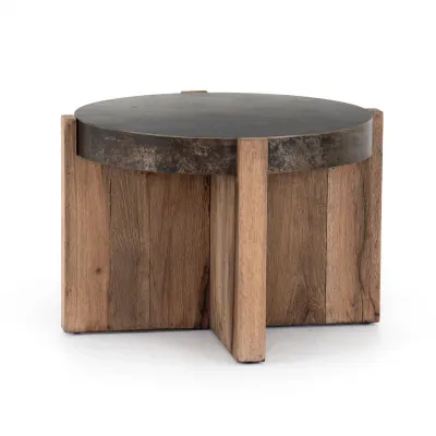 Bingham End Table Rustic Oak Veneer