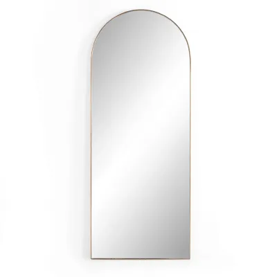 Georgina Rectangular Floor Mirror Polished Brass