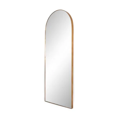 Georgina Rectangular Floor Mirror Polished Brass