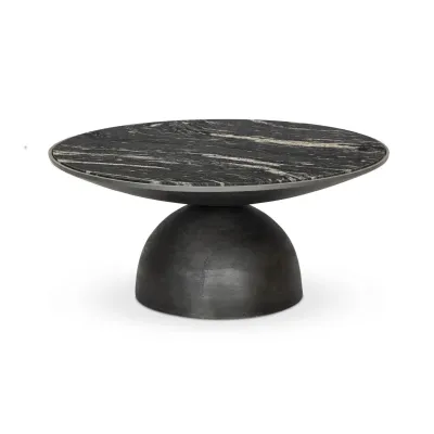 Corbett Coffee Table Polished Black Marble