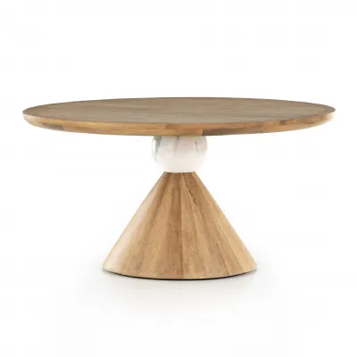 Bibianna Dining Table Smoked Honey White