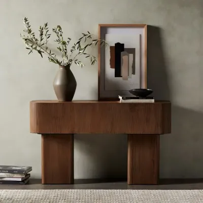 Blanco Console Table Warm Umber Burl