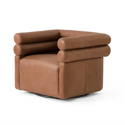 Evie Swivel Chair Palermo Cognac