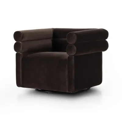 Evie Swivel Chair Surrey Cocoa