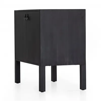 Isador Bar Cabinet Black Wash Poplar