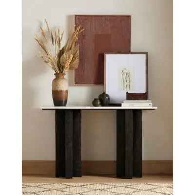 Terrell Console Table Raw Black