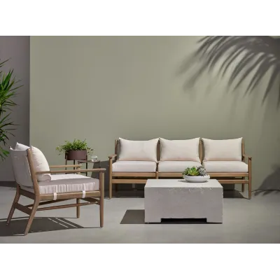 Rosen Outdoor Sofa 73" Natural Eucalyptus