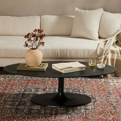 Simone Oval Coffee Table Raw Black