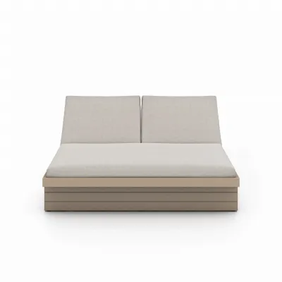 Leroy Outdoor Double Chaise Brown/Stone Grey